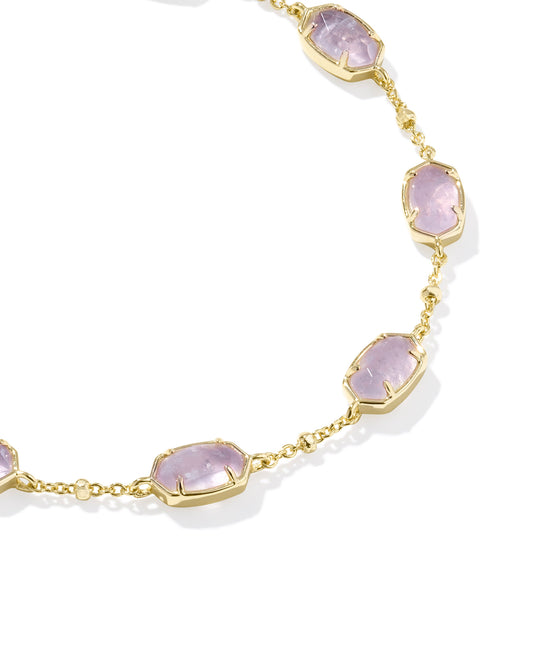 Emilie Gold Chain Bracelet in Purple Amethyst