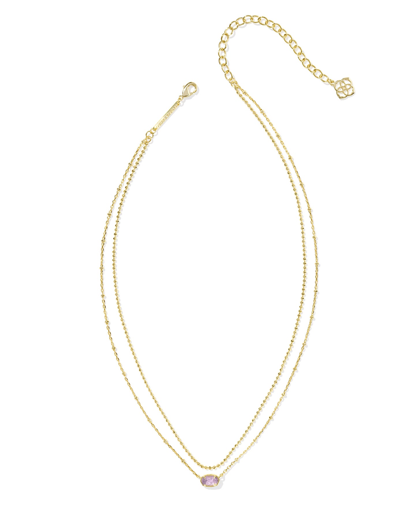 Emilie Gold Multi Strand Necklace in Purple Amethyst
