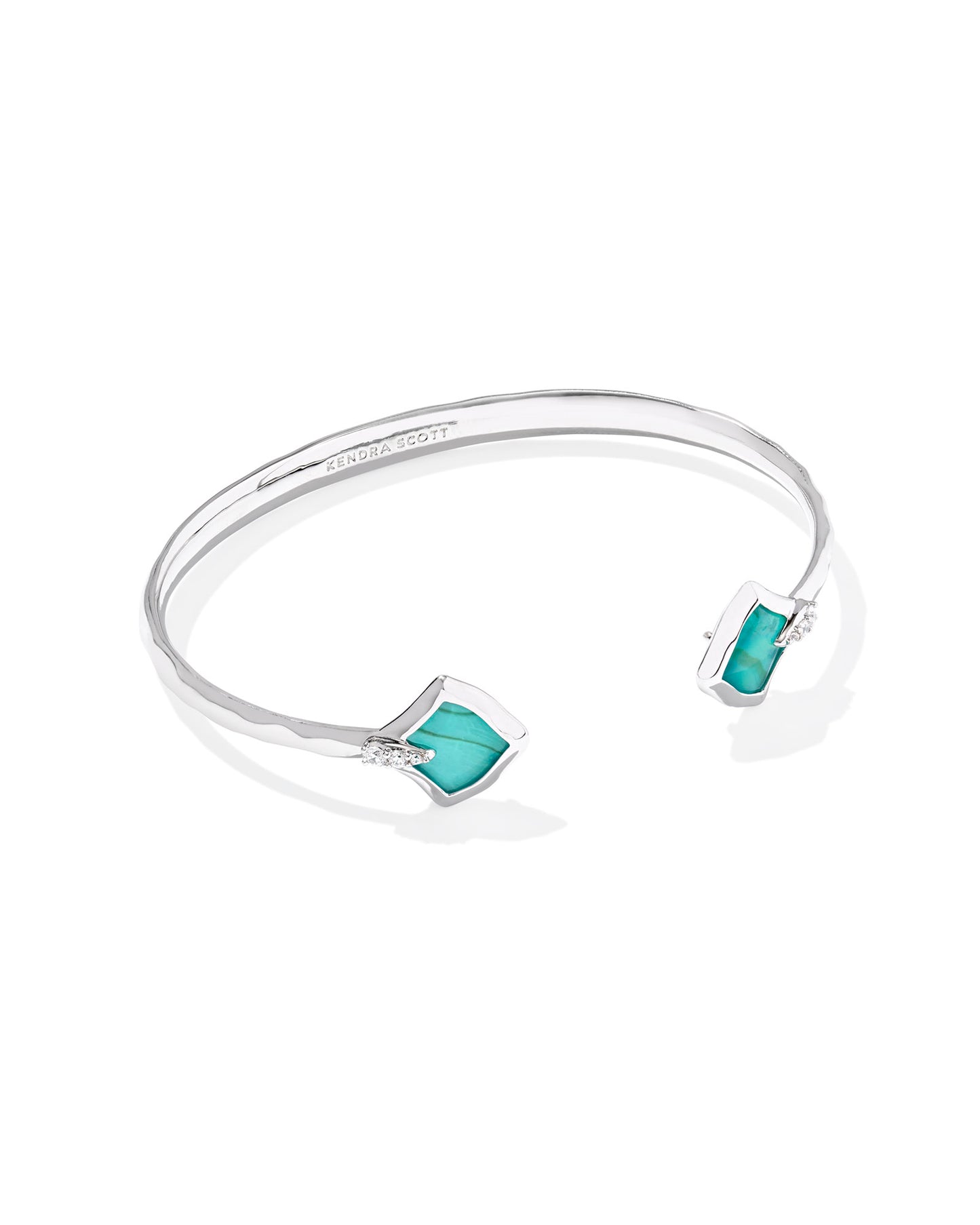 Joelle Silver Cuff Bracelet in Bright Aqua Illusion