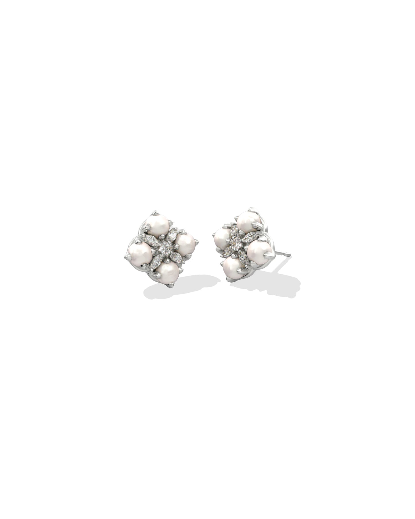 Dira Pearl Silver Stud Earrings