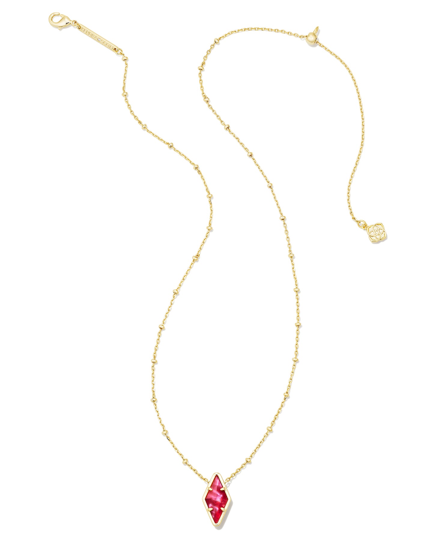 Kinsley Gold Short Pendant Necklace in Cranberry Illusion