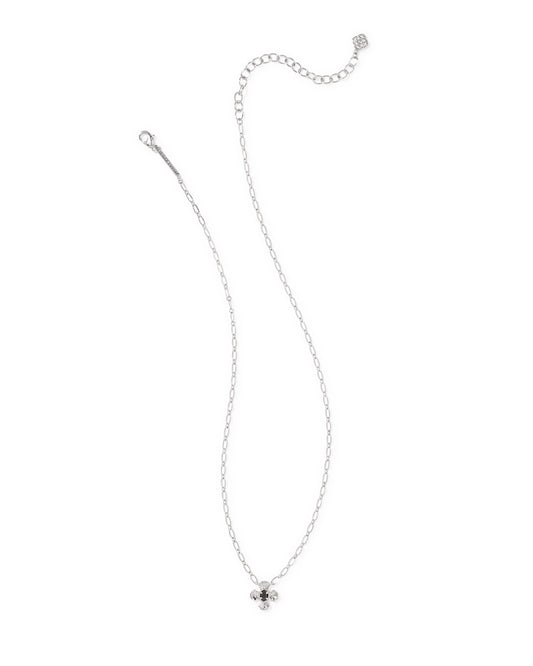 Leanne Silver Short Pendant Necklace in Black Agate