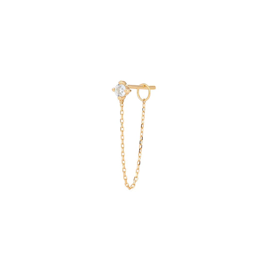 AVA | White Sapphire Chain Single Drop Earring