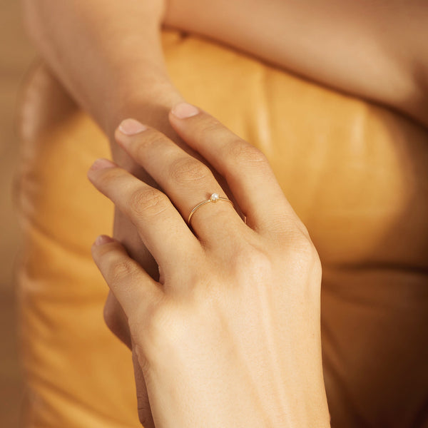 FANTASIA | White Pearl Stacker Ring