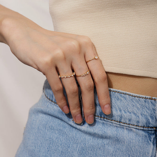 MARGARET | Rose Cut White Sapphire Band Ring