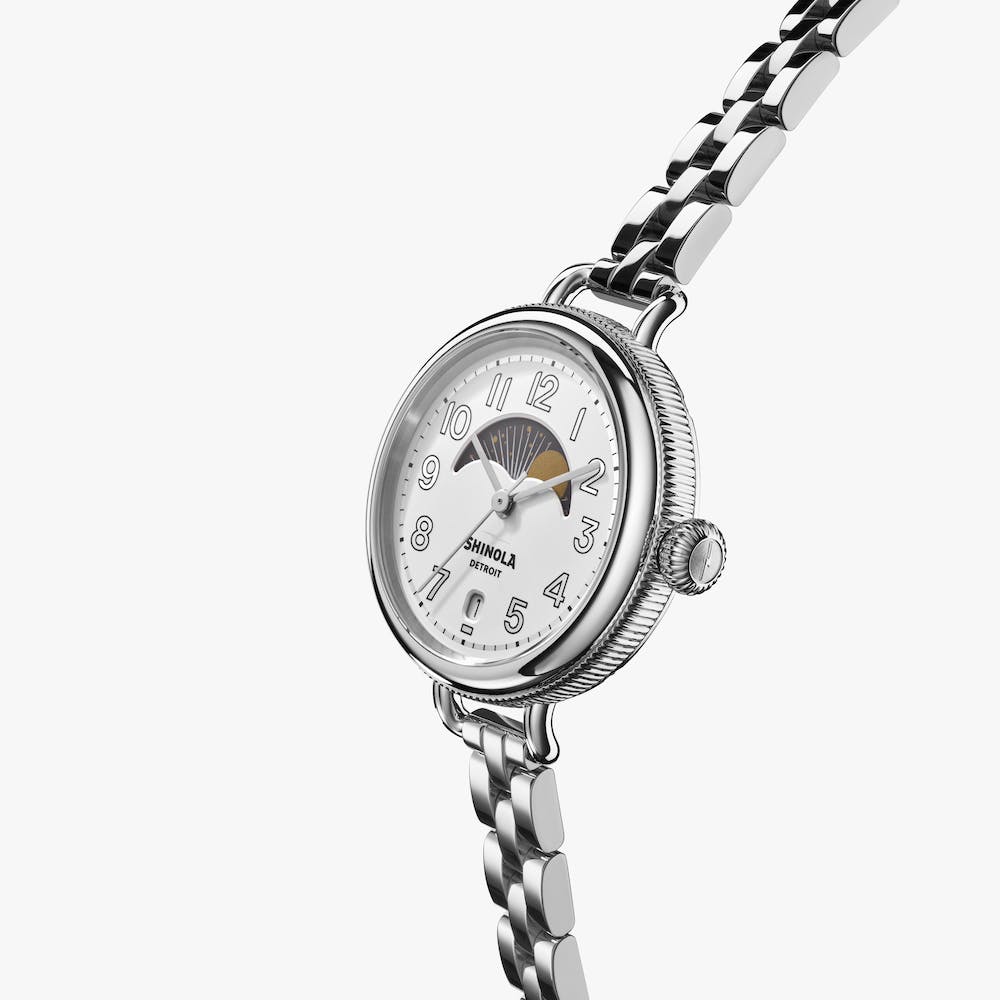 THE BIRDY MOON PHASE 34MM | White