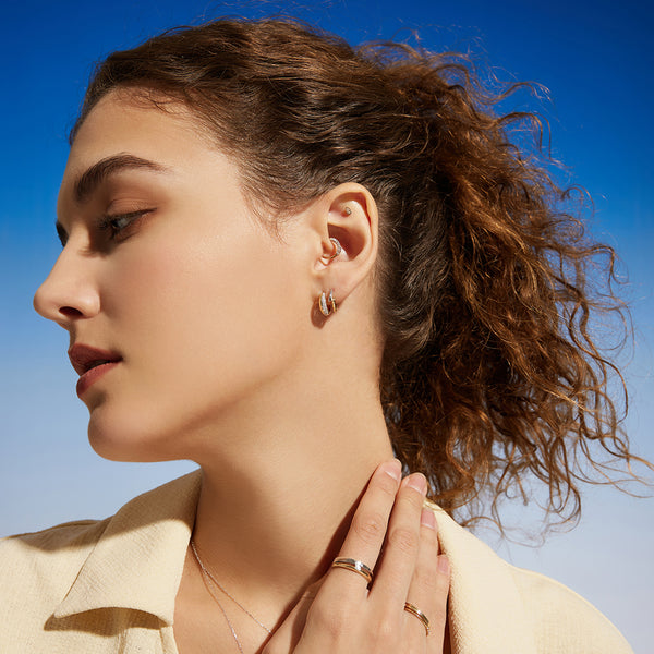 DICARRO | Two-Tone Geometric Huggie Hoop