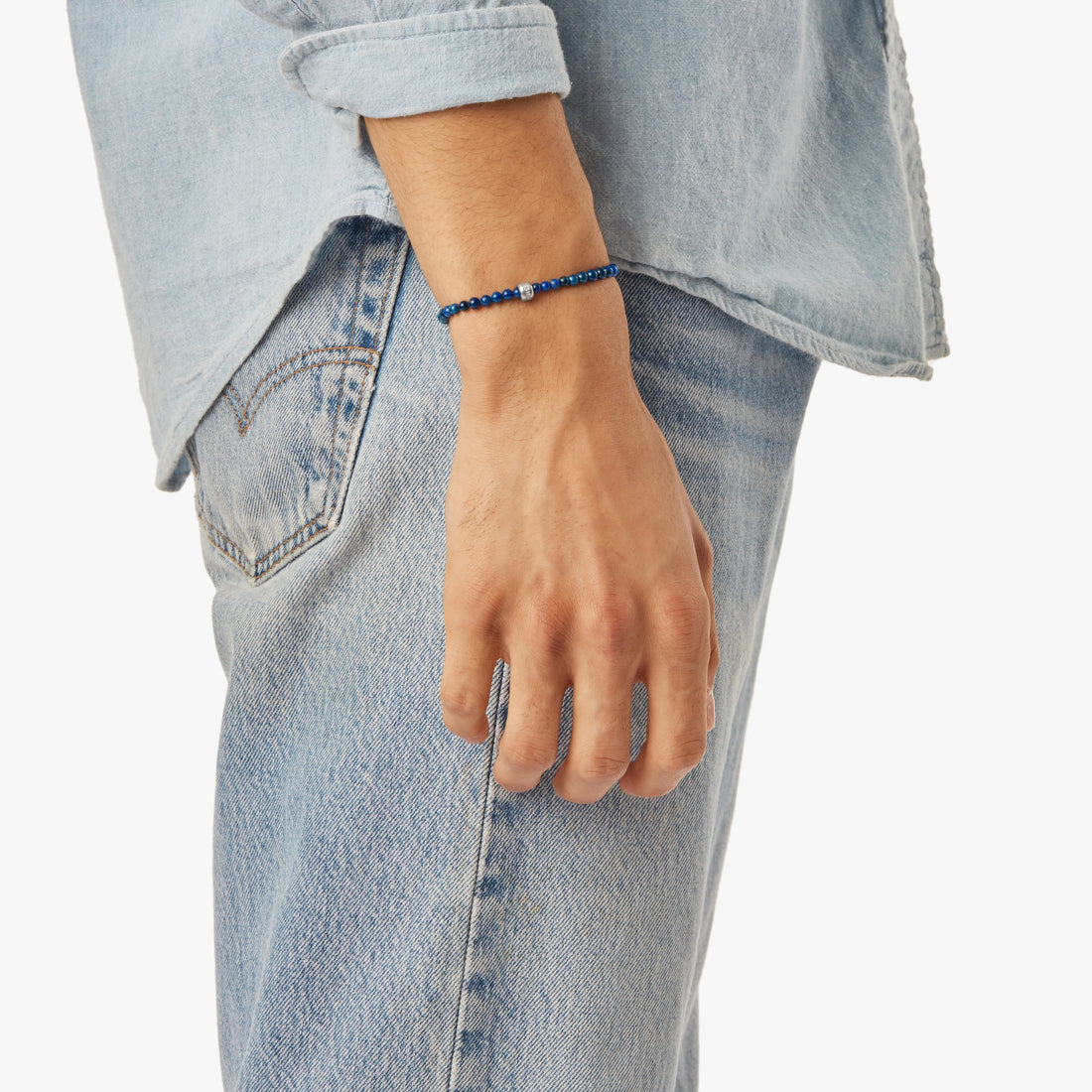 4MM BEADED LAPIS BRACELET | .925 Sterling Silver