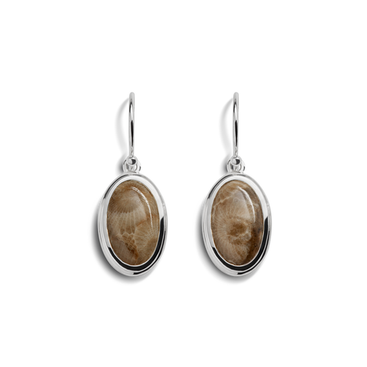 HEIRLOOM PETOSKEY DROP EARRINGS | Sterling Silver