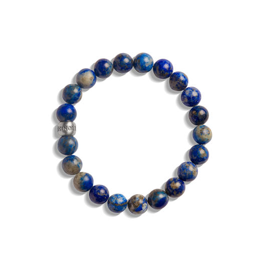 8MM BEADED LAPIS BRACELET | .925 Sterling Silver