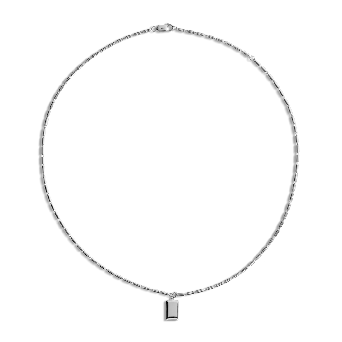 PETITE RECTANGULAR TAG NECKLACE | Sterling Silver