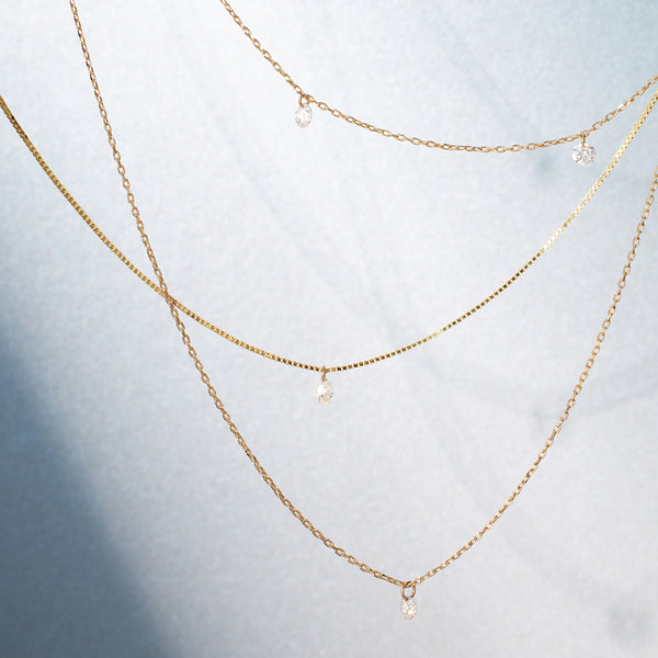 POISE | Triple Floating Diamond Necklace