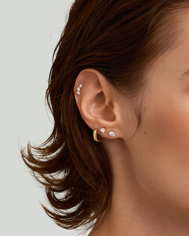 HADLEY | Heart Lab Grown Diamond Flatback Stud