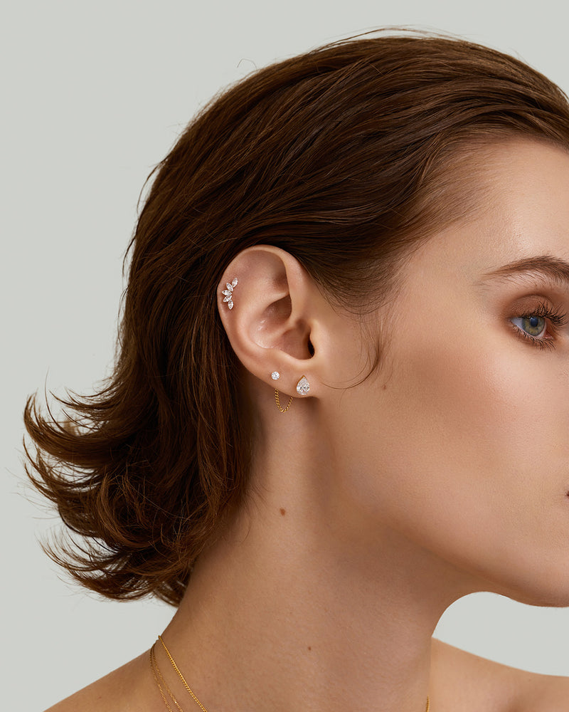 Pear Lab Grown Diamond Flatback Stud