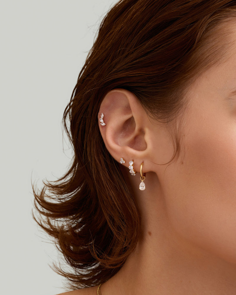 Marquise Trio Lab Grown Diamond Flatback Stud