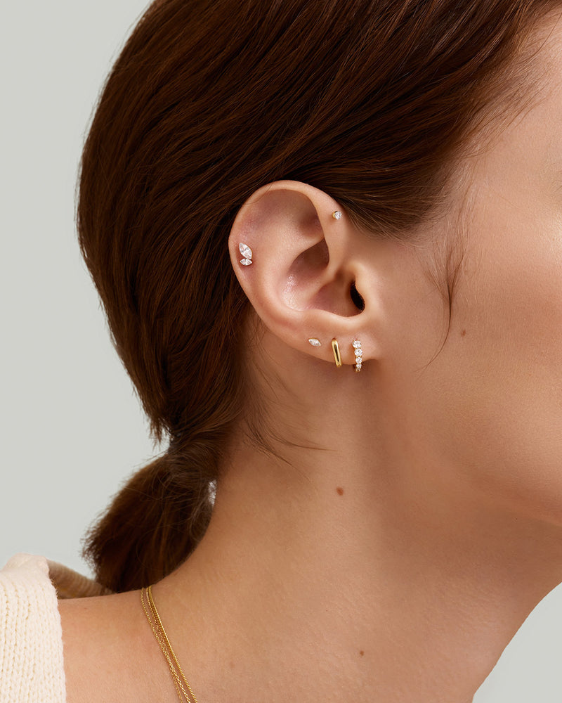 Graduated Marquise Lab Grown Diamond Flatback Stud