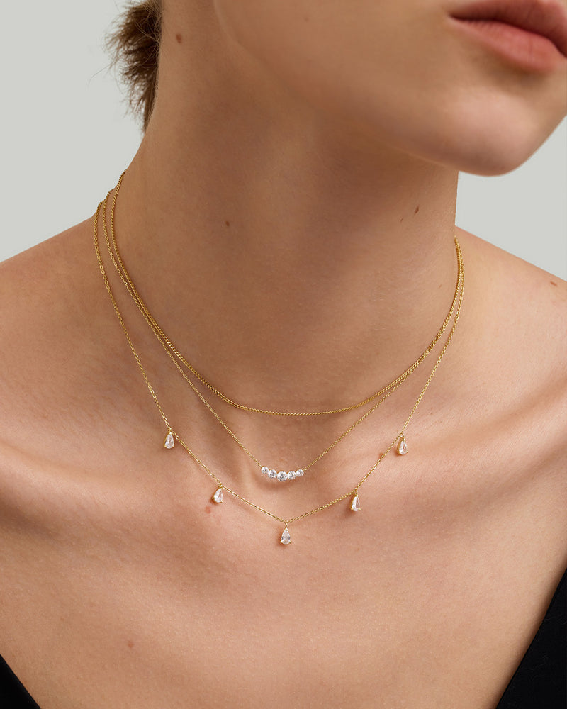 Graduated Lab Grown Diamond Curve Necklace