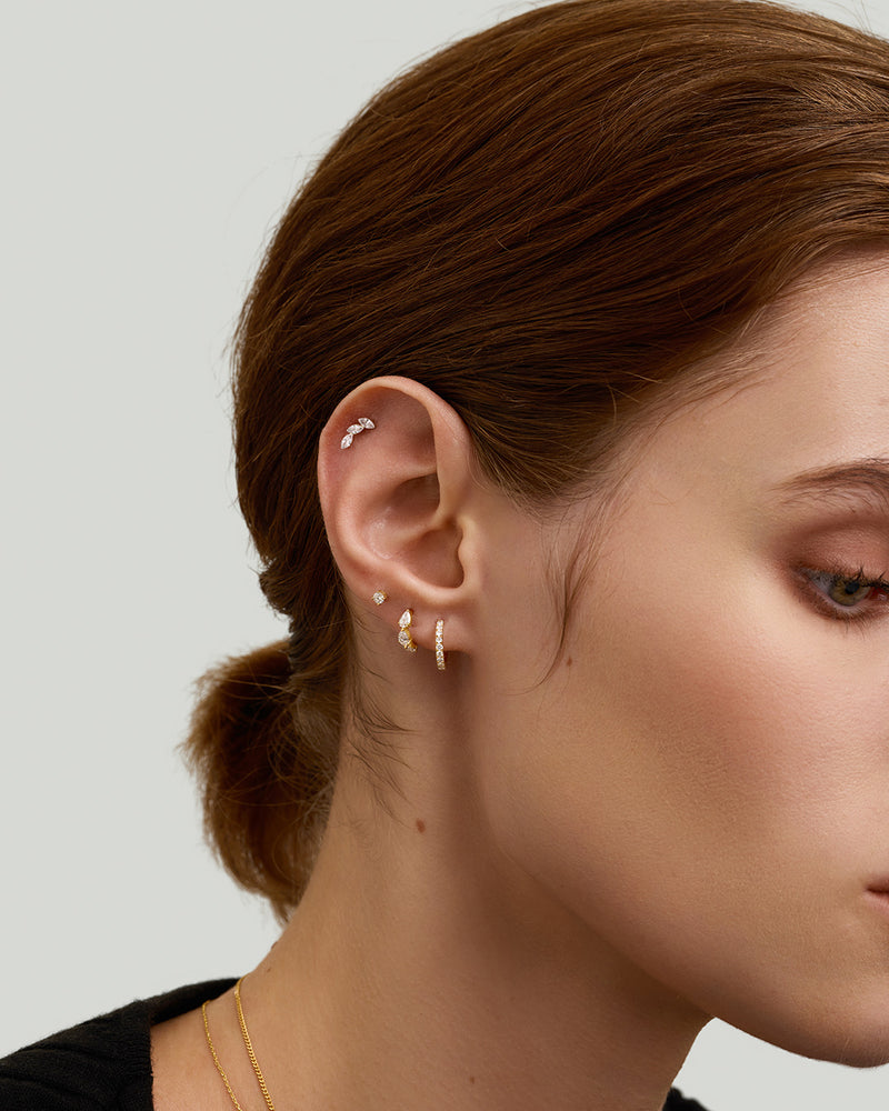 Marquise Trio Lab Grown Diamond Flatback Stud