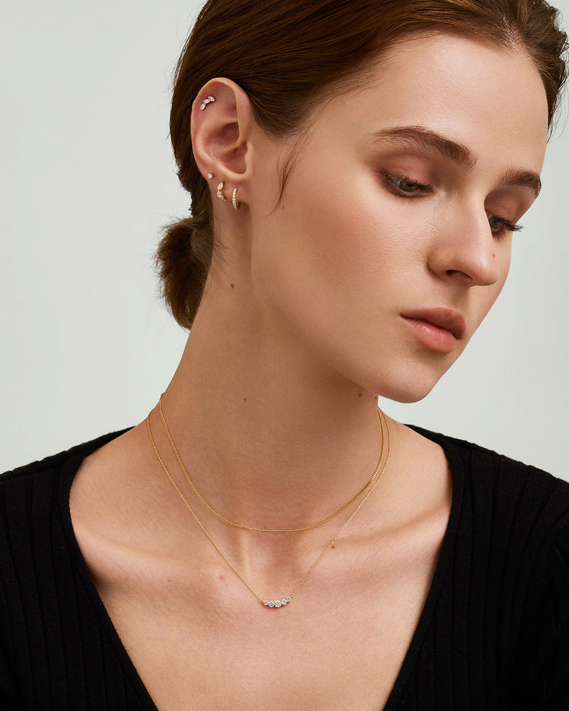 Graduated Lab Grown Diamond Curve Necklace