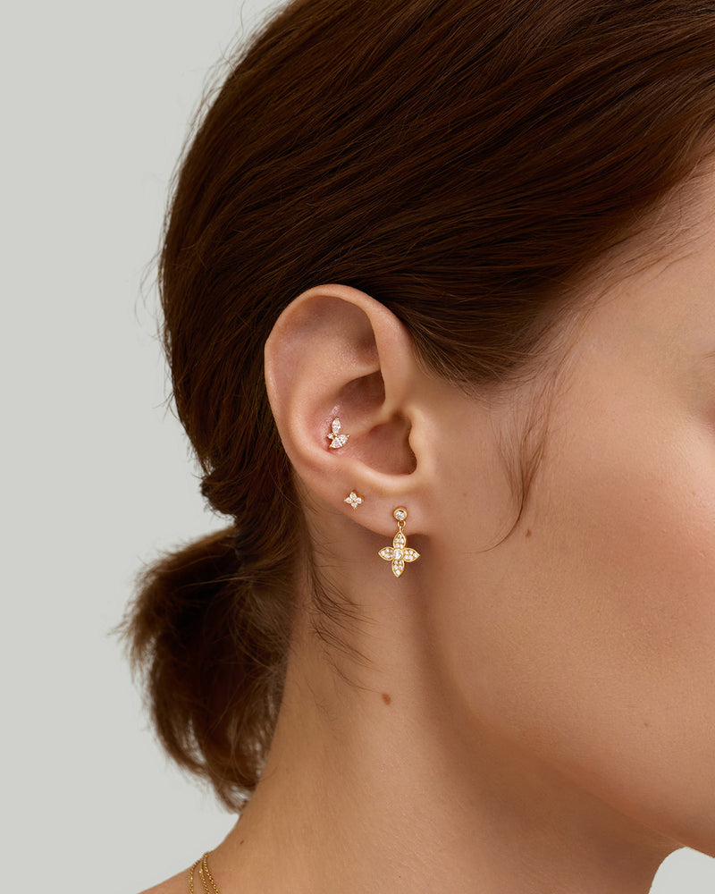 TEEGAN | Dangling Clover Lab Grown Diamond Single Stud Earring