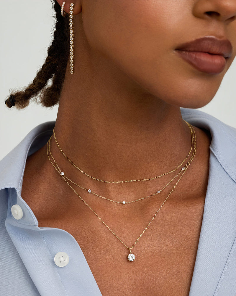 Round Lab Grown Diamond Necklace Charm