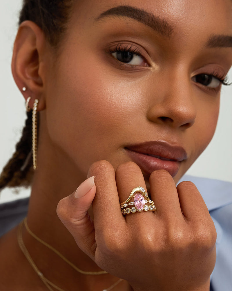 Curved Lab Grown Diamond Figure Ring