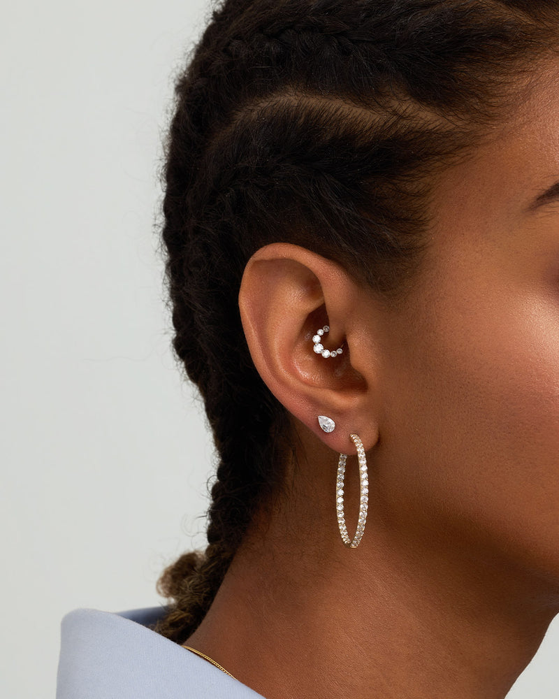 Pear Lab Grown Diamond Flatback Stud