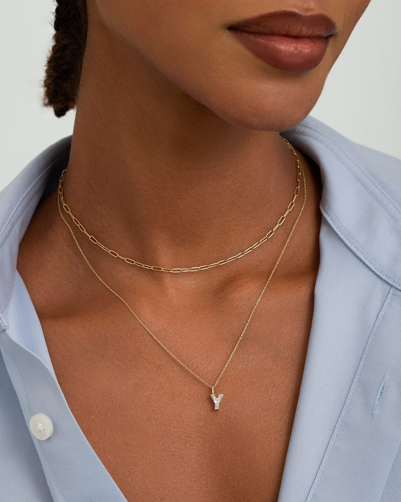 Letter Lab Grown Diamond Necklace Charm