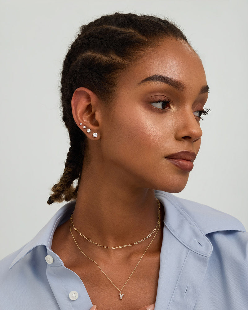Letter Lab Grown Diamond Necklace Charm