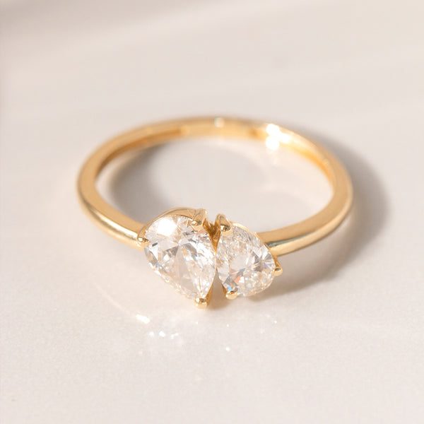 AUBREY | Toi et Moi Pear Lab Grown Diamond Ring