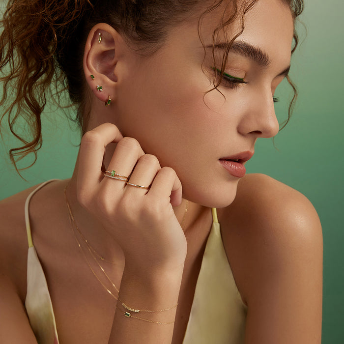 JOVIE | Tsavorite and Lab-Grown Diamond Ring