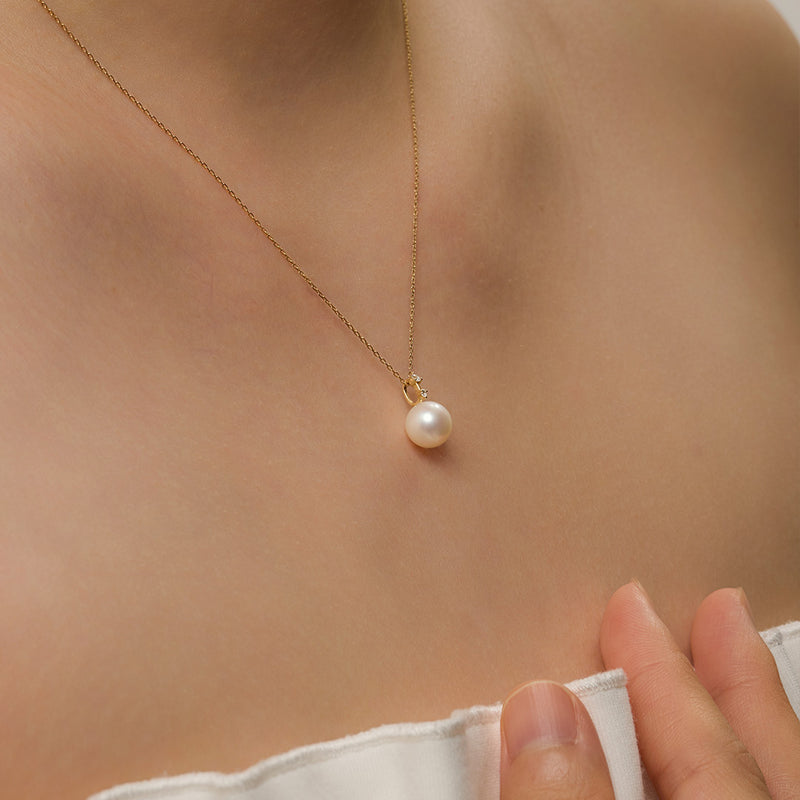 NAIA | Pearl with Lab Grown Diamond Accent Necklace