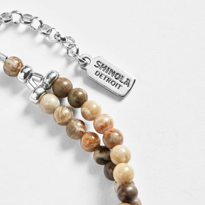 PETOSKEY STONE BEADED BRACELET | .925 Sterling Silver