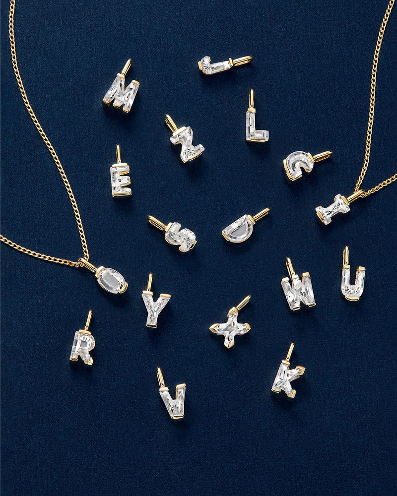 Letter Lab Grown Diamond Necklace Charm