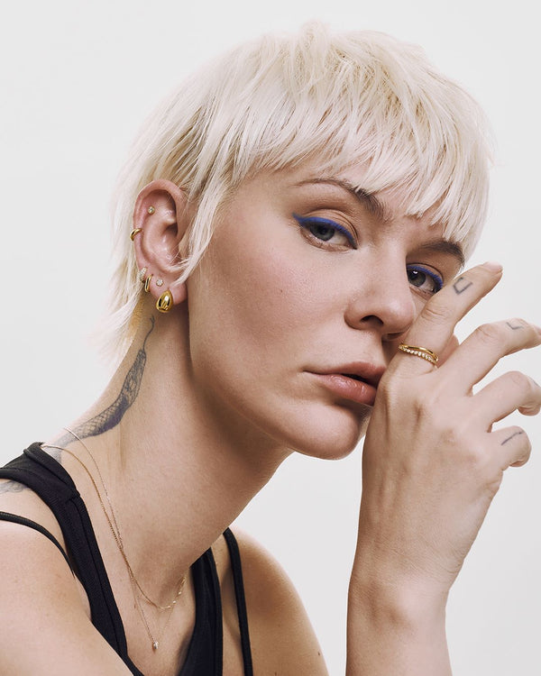 IVANKA | Double Row Lab-Grown Diamond Huggie Hoop