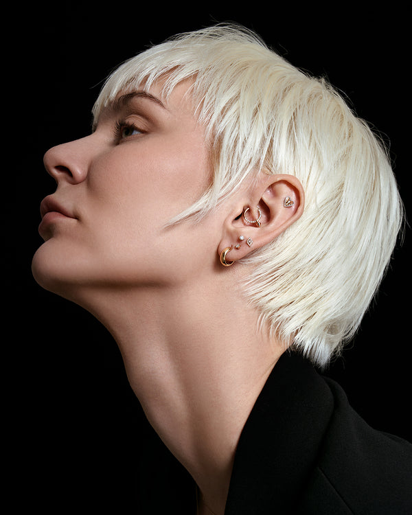 PETUNIA | Lab-Grown Diamond Fluted Heart Threaded Flatback