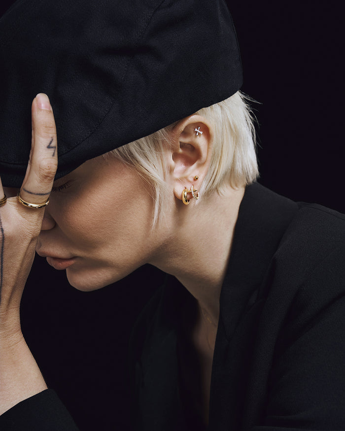 PADMA | Lab-Grown Diamond Dagger Huggie Hoop