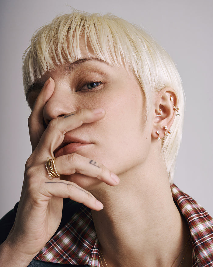 HERMIONE | Double Pear Lab-Grown Diamond Threaded Flatback