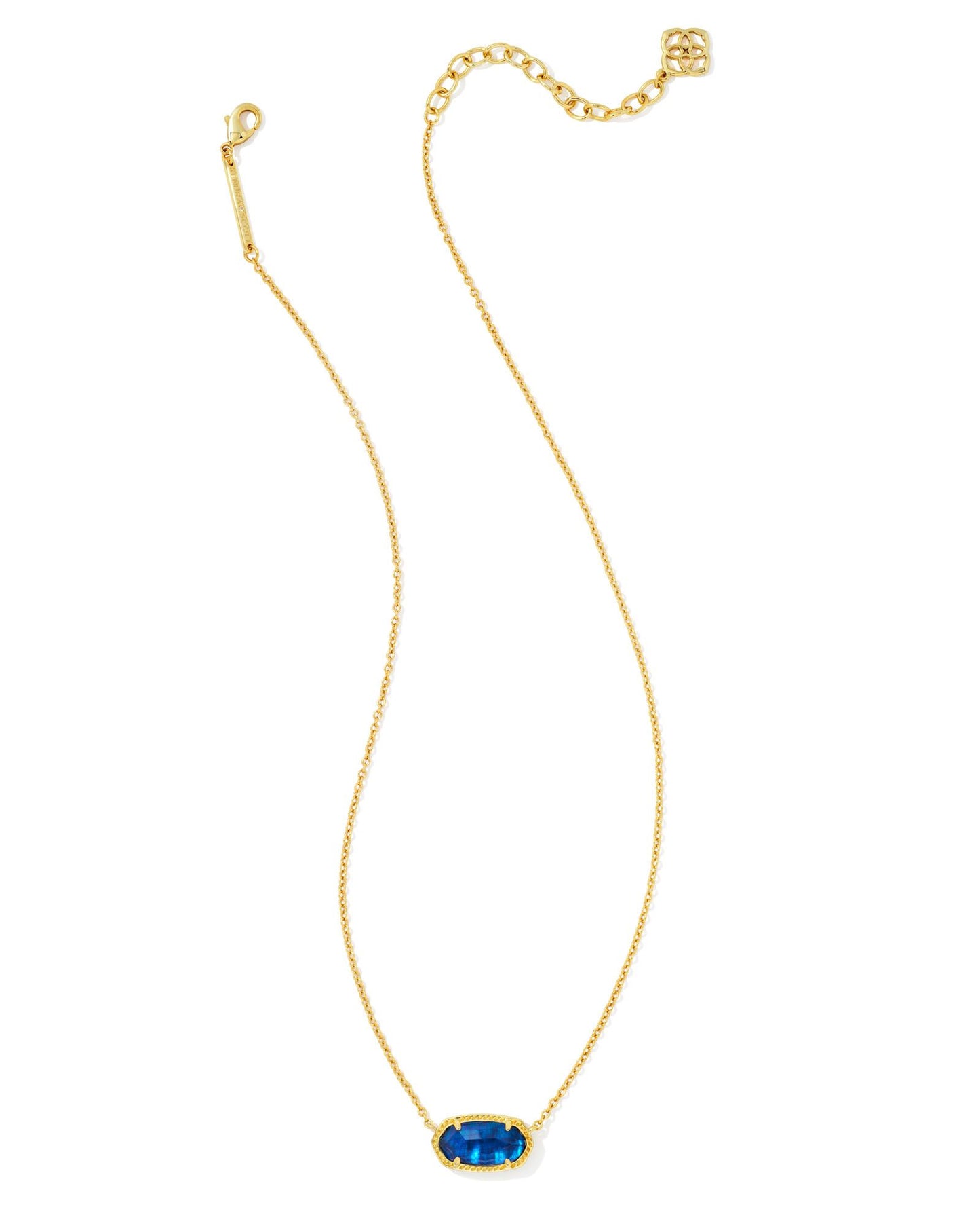 Elisa Gold Pendant Necklace in Navy Abalone