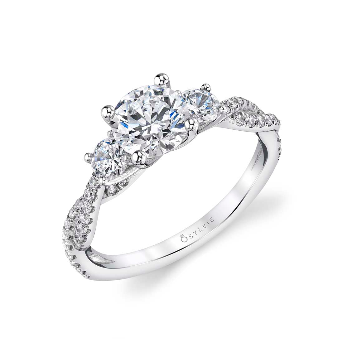Gina | 14kt White Gold Three Stone Diamond Engagement Ring