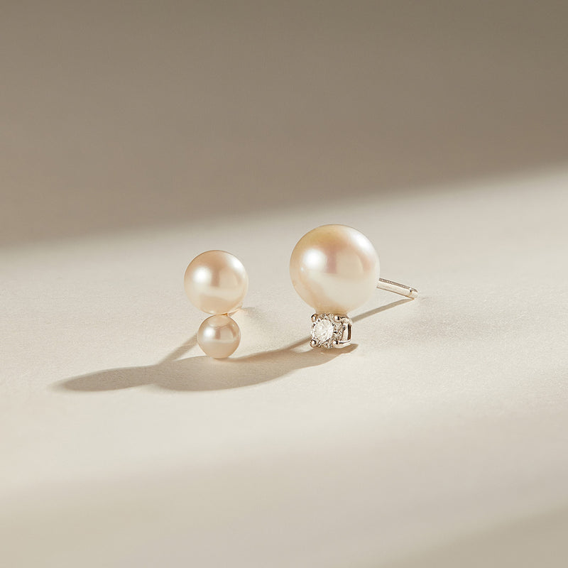 ALBA | Double Pearl Single Stud Earring