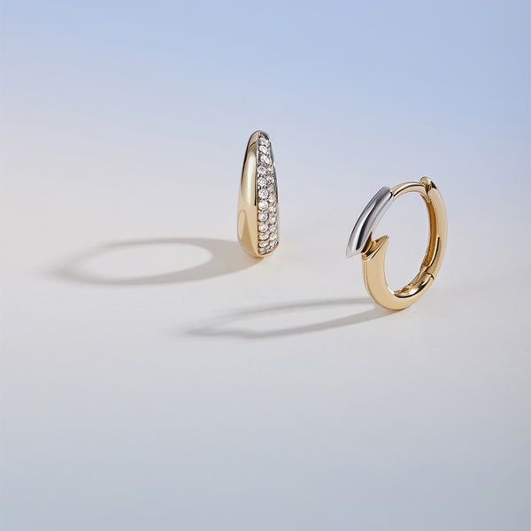 DICARRO | Two-Tone Geometric Huggie Hoop
