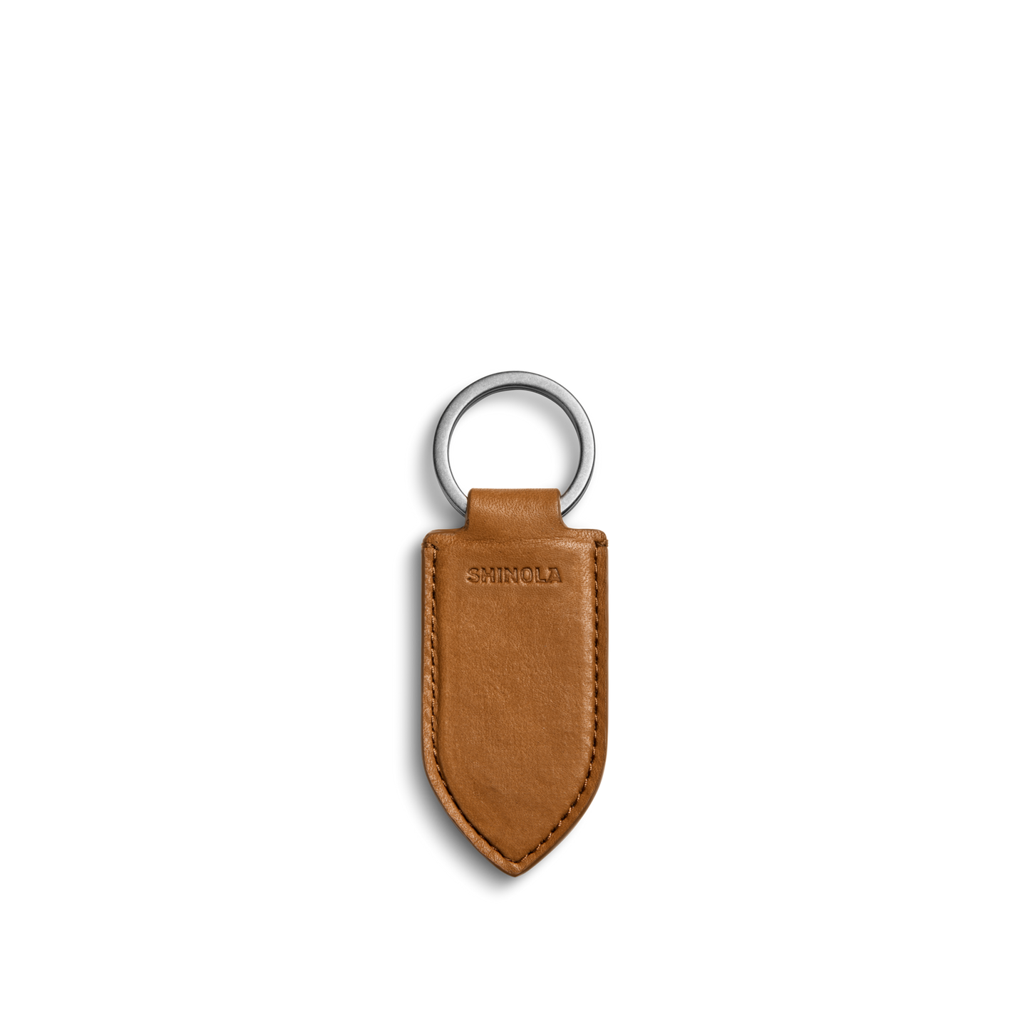 LEATHER MONOGRAM KEY FOB | Tan