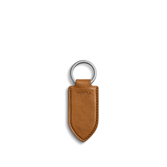 LEATHER MONOGRAM KEY FOB | Tan