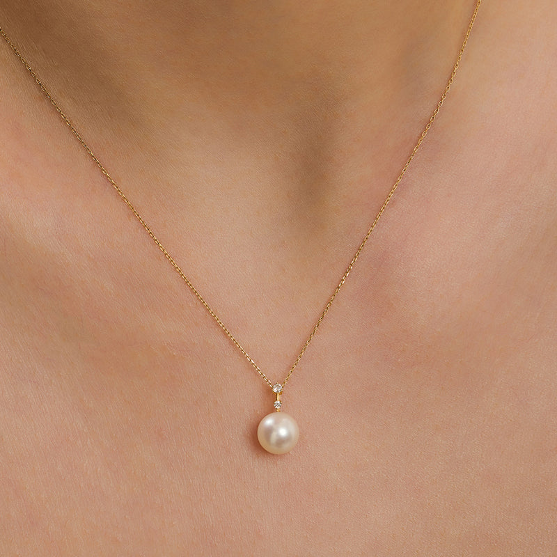 NAIA | Pearl with Lab Grown Diamond Accent Necklace