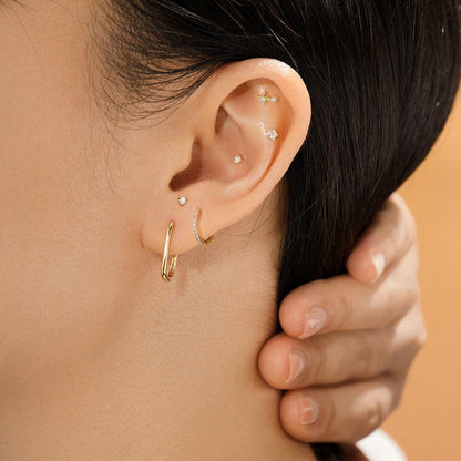 ADARA | Double Diamond Starburst Threadless Flatback Earring