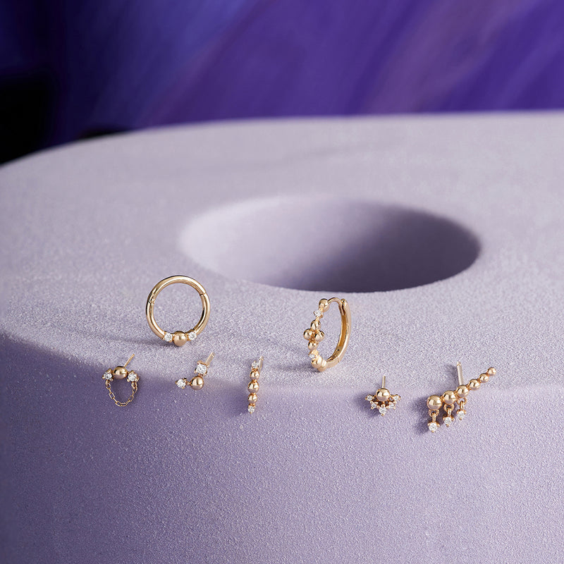 DALLAS | Lab Grown Diamond Cluster Threadless Flatback Earring