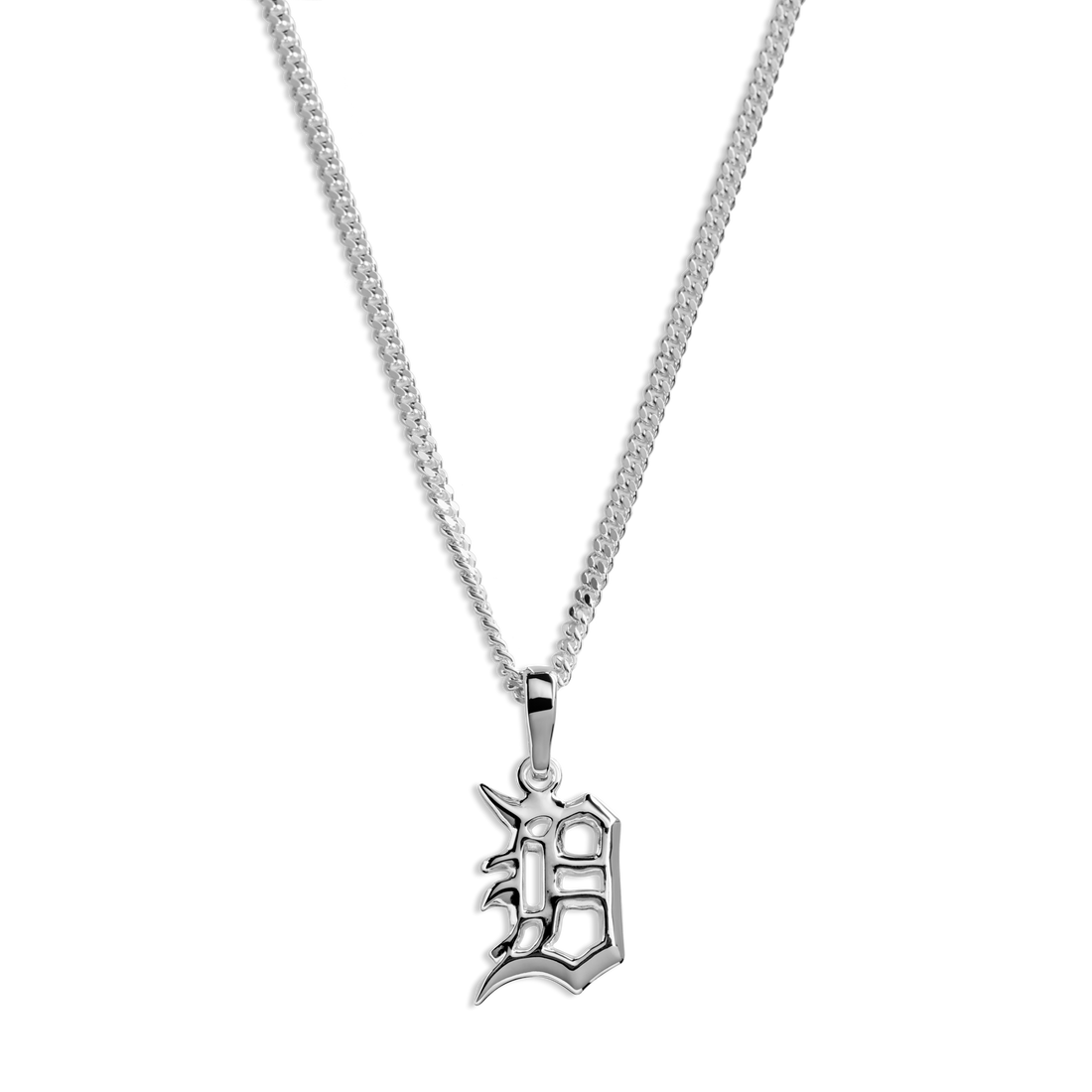 CHUNKY DETROIT "D" NECKLACE | Sterling Silver