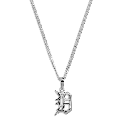 CHUNKY DETROIT "D" NECKLACE | Sterling Silver