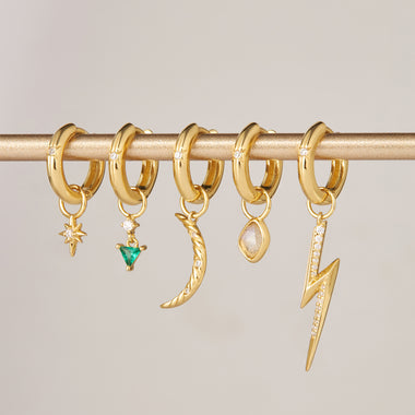 Gold Star Huggie Hoop Earrings